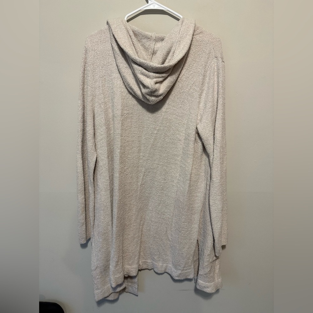 Barefoot Dreams Cozychic Lite Coastal Hooded Cardigan Beige Size L/XL - Picture 7 of 13